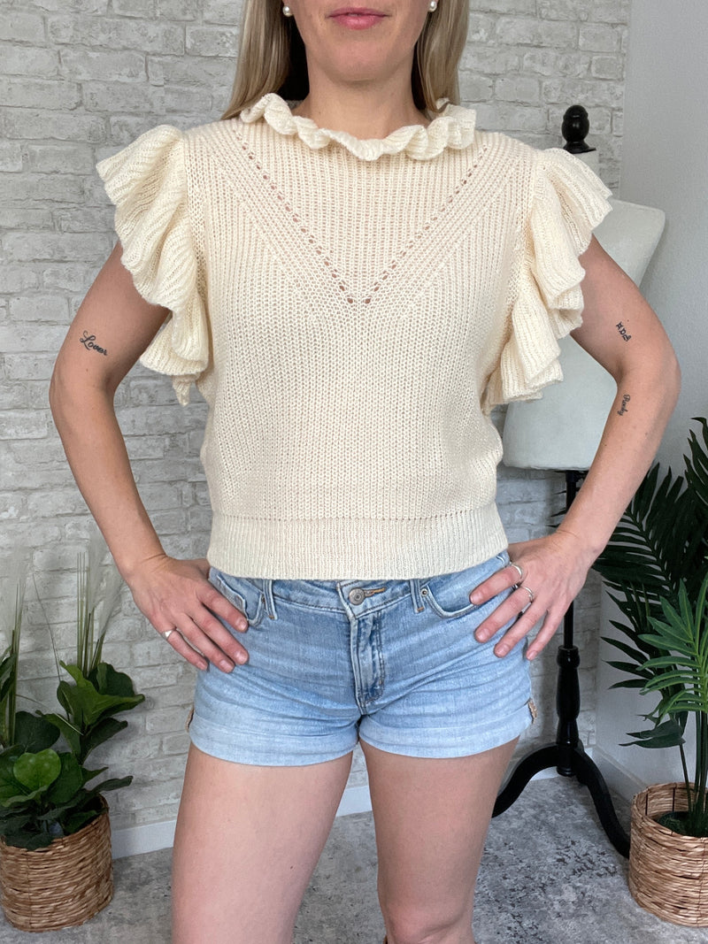 Frances Knit Frill Top