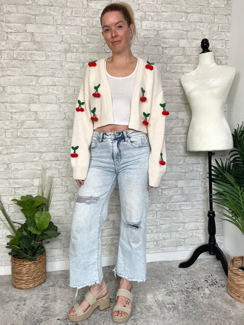 Cream Bauble Cherry Cardigan