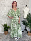 Flor Green Maxi Kimono Dress