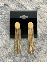 Oval Disc Snake Chain Earrings Gold