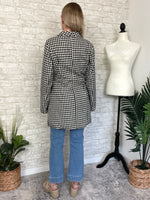 Khloe Jacket Black + White Houndstooth