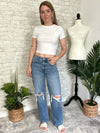 High Rise Baggy Jean Distressed
