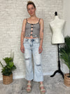 Josie B+W Stripe Bow Mini Tank