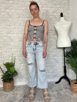 Josie B+W Stripe Bow Mini Tank