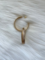 Gold Thick Textured Hoop