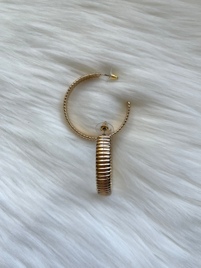 Gold Thick Textured Hoop
