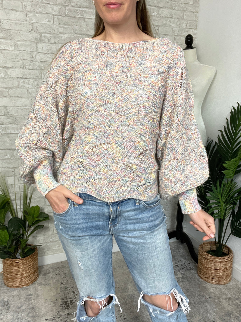 Rainbow Retro Swirl Knit Top