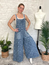 Flower Checker Print Overalls