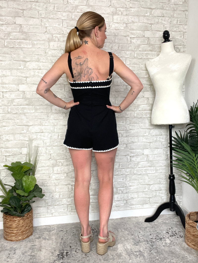 Cayla Black+White Romper