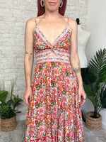 Heidi Twist Peach Floral Dress