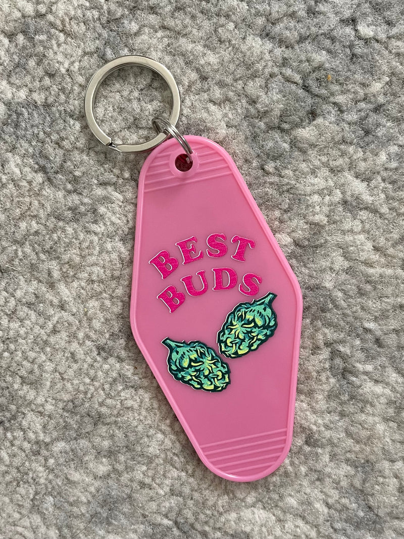 Best Buds Motel Keychain Pink