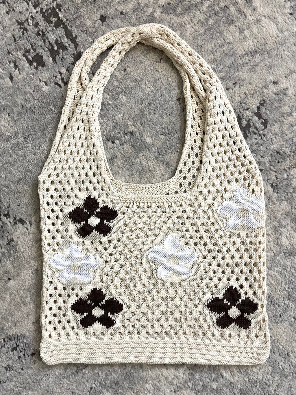 Floral Print Knitted Bag