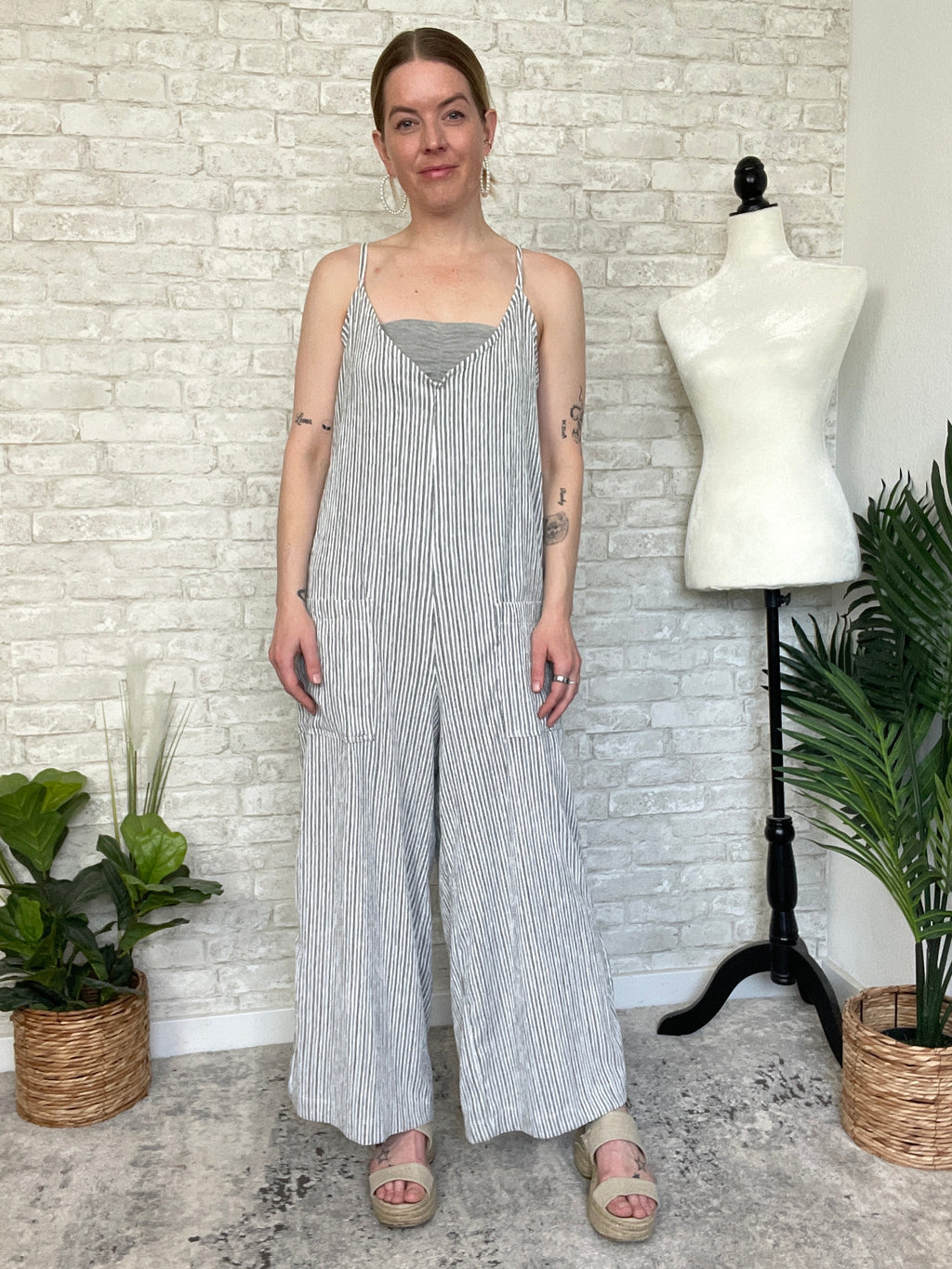 Holly Striped Overall Jumpsuit