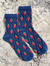Strawberry Socks - Midnight Blue