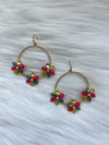 Gold + Colorful Floral Rhinestone Earring