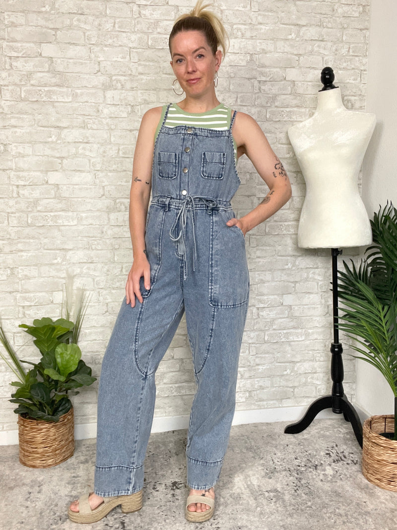 Demi Drawstring Denim Overall