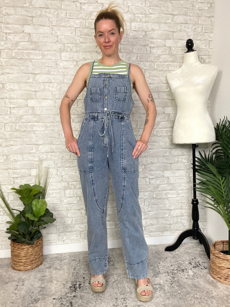 Demi Drawstring Denim Overall