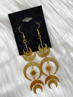 Moon + Star Dangle Earring Gold