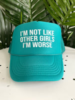 I'm Worse Trucker Hat Teal