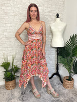 Heidi Twist Peach Floral Dress