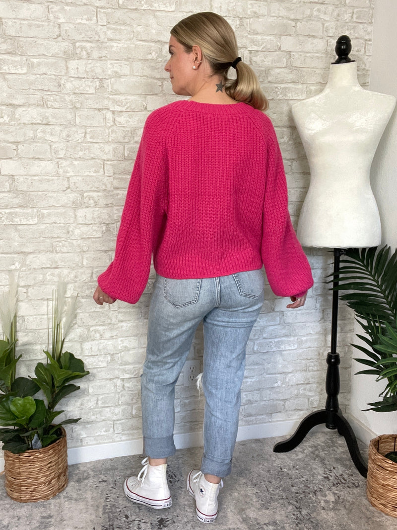 Cherry Blossom Cardigan Fuchsia