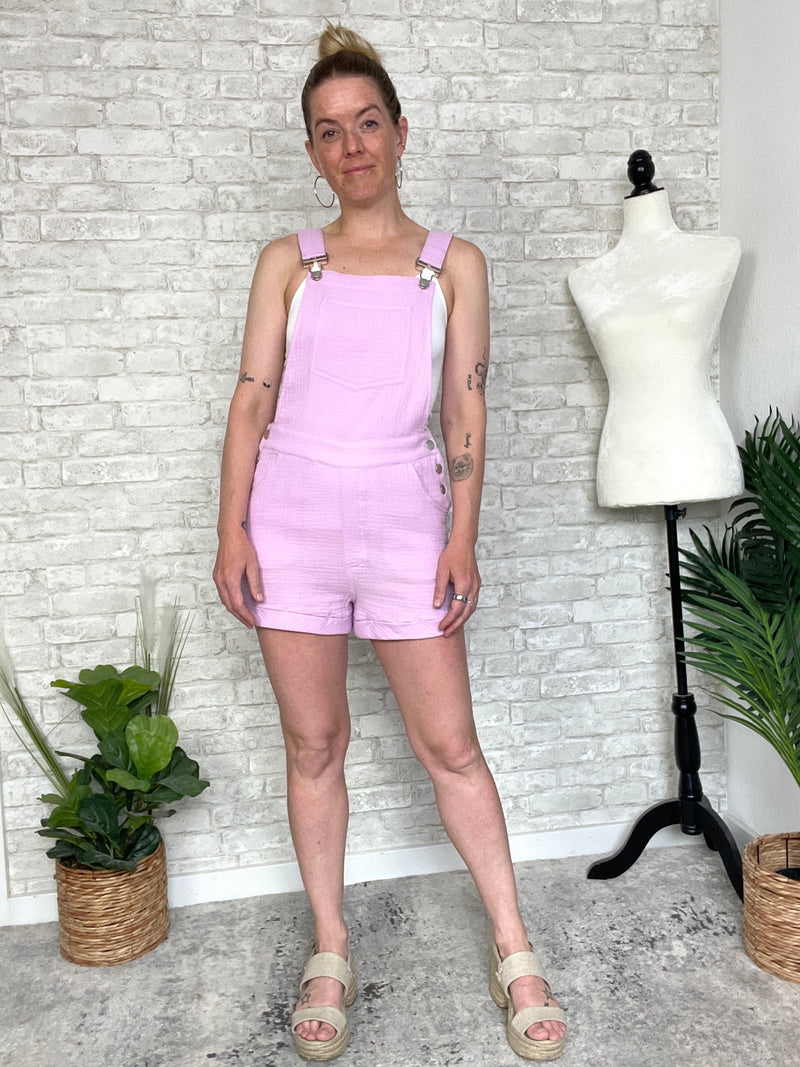 Sophi Pink Short Overalls