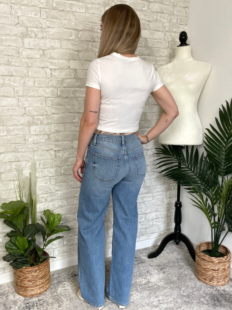 High Rise Baggy Jean Distressed