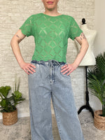Lozio Green Crochet Top