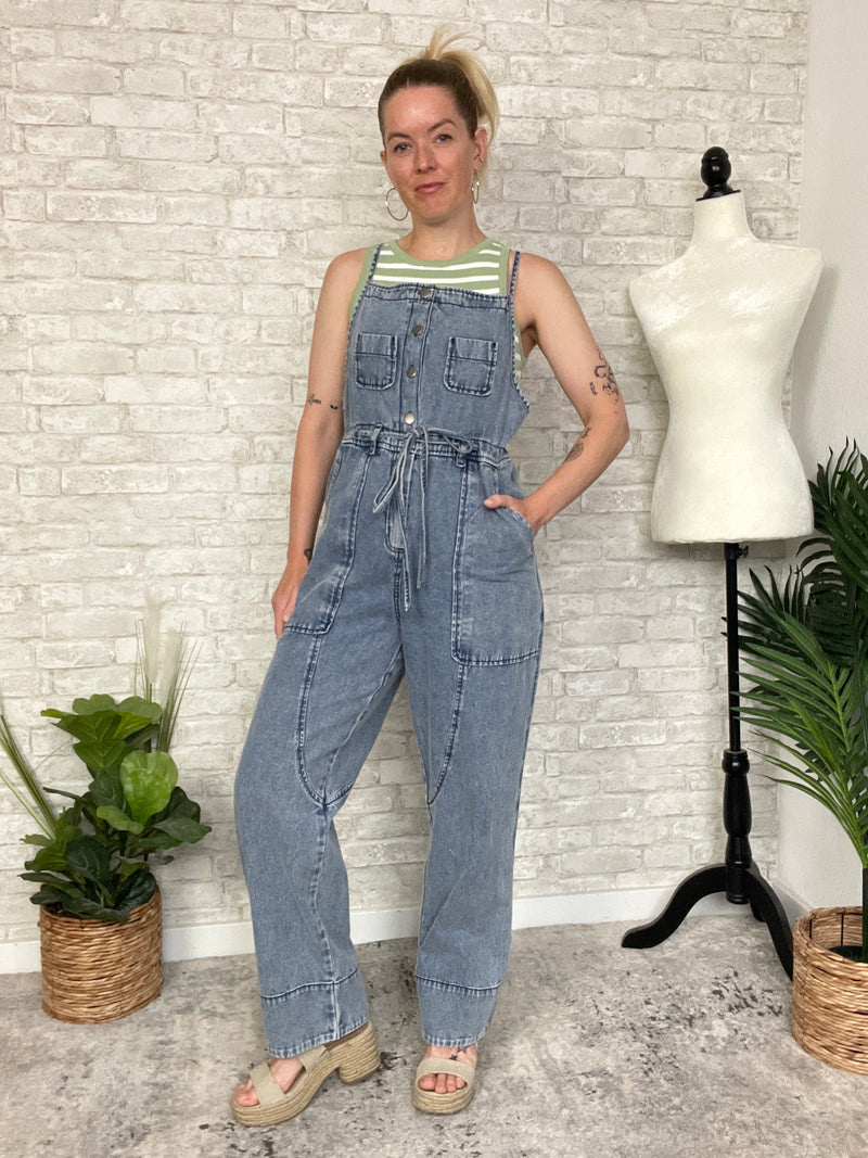 Demi Drawstring Denim Overall