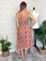 Heidi Twist Peach Floral Dress