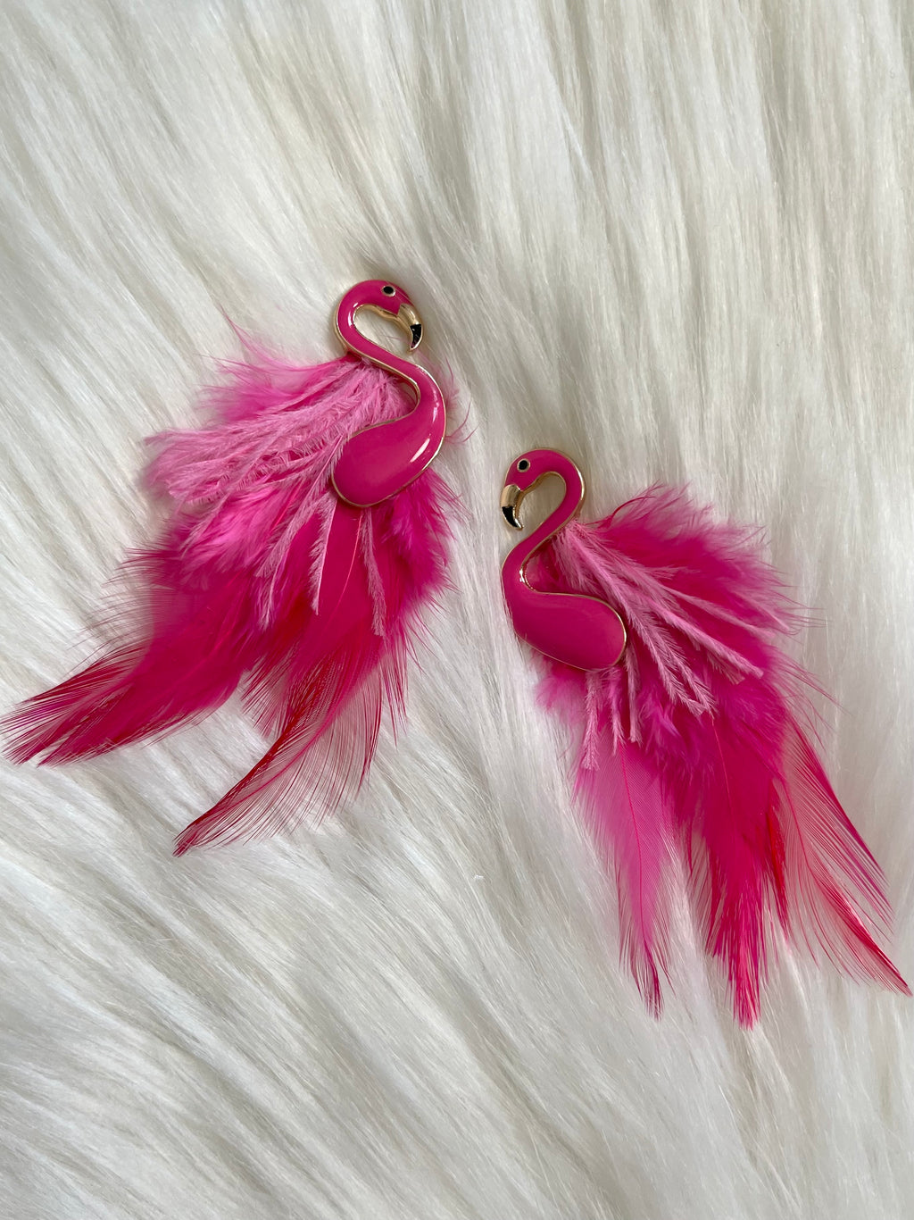 Feathery Flamingo Earring