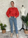 Celine Bow Blouse Rust