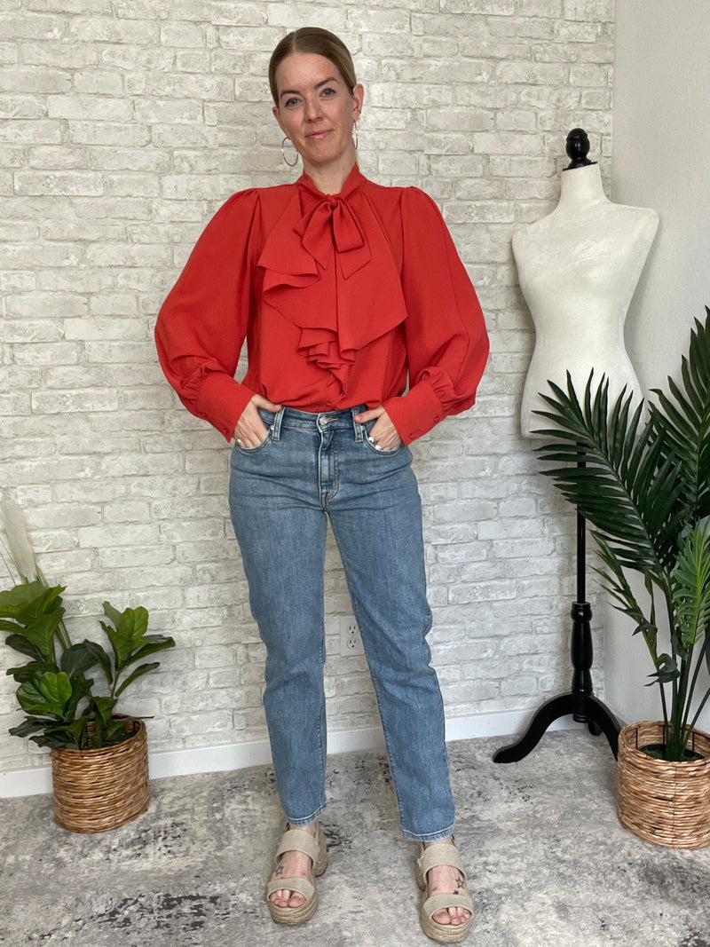 Celine Bow Blouse Rust