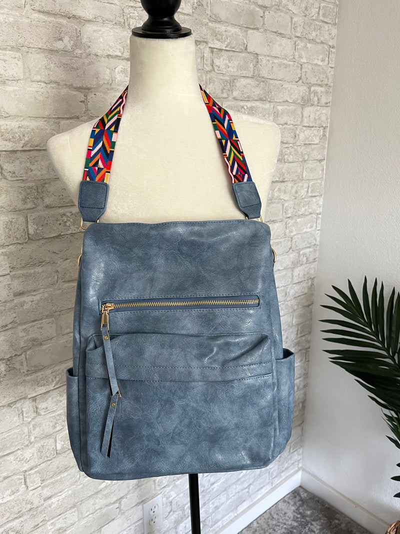 Brielle Convertible Backpack Vintage Blue