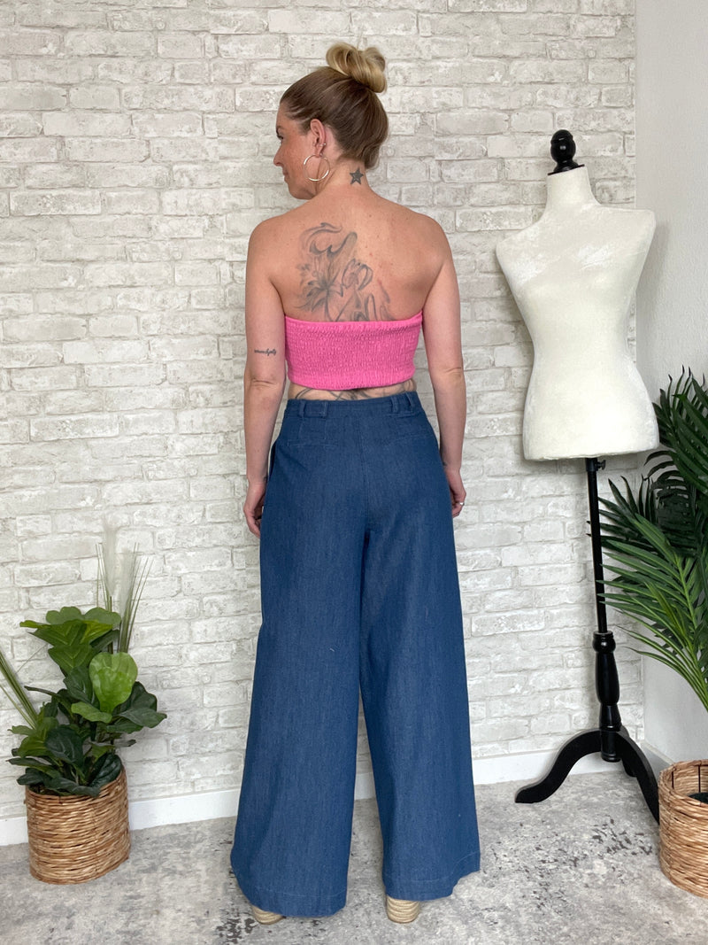 Lucela Super Wide Leg Dark Denim