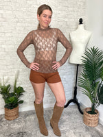 Ophelia Lace Fitted Top Mocha