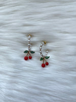 Cherry Pearl Hoop Earring