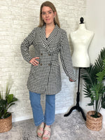 Khloe Jacket Black + White Houndstooth