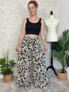 Abstract Swirls Wide Leg Pant - Black + White