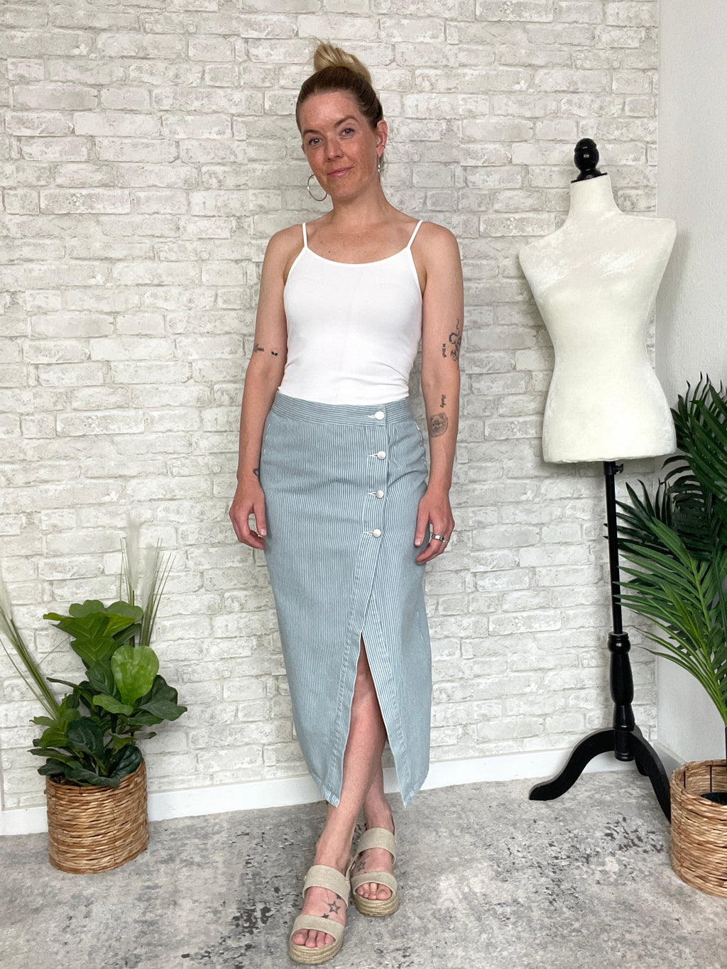 Rhonda Denim Stripe Skirt