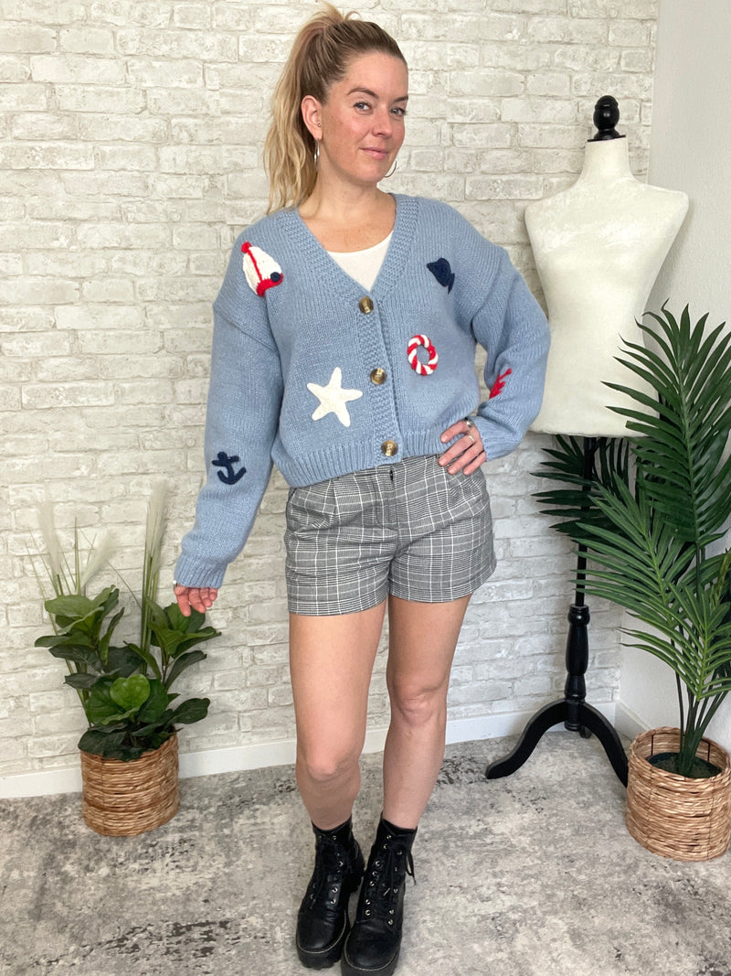 Out To Sea Cardigan Blue
