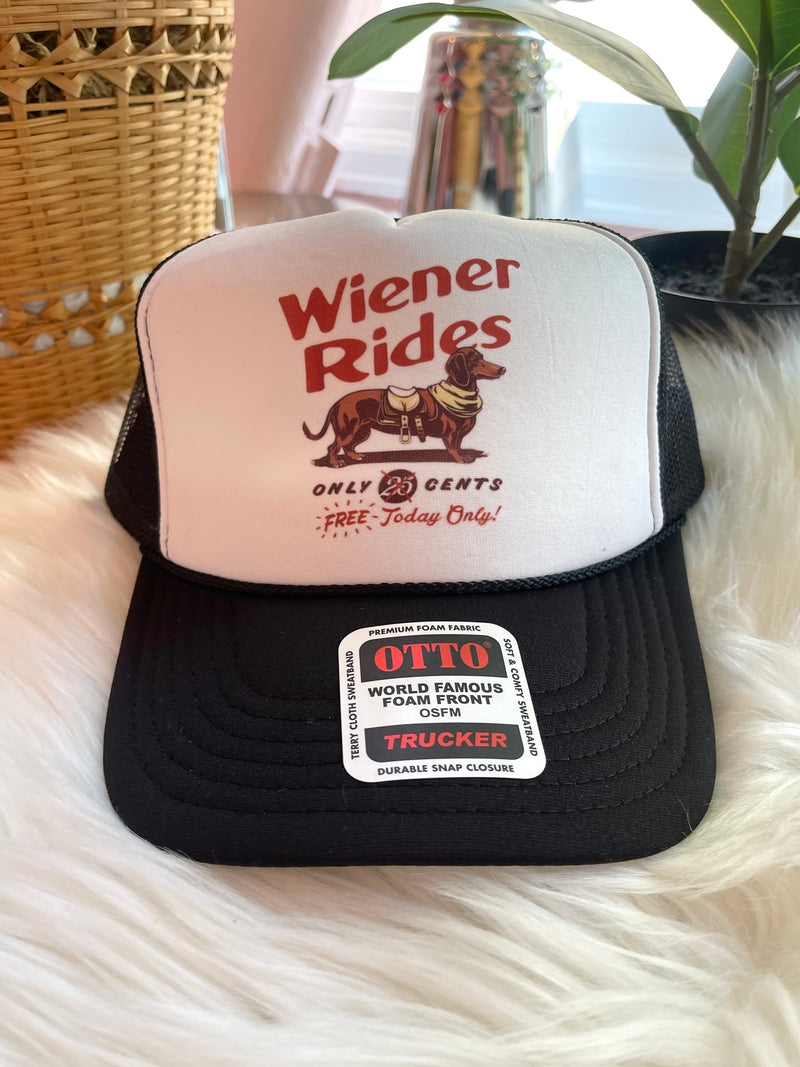 Free Wiener Rides Trucker Hat Black