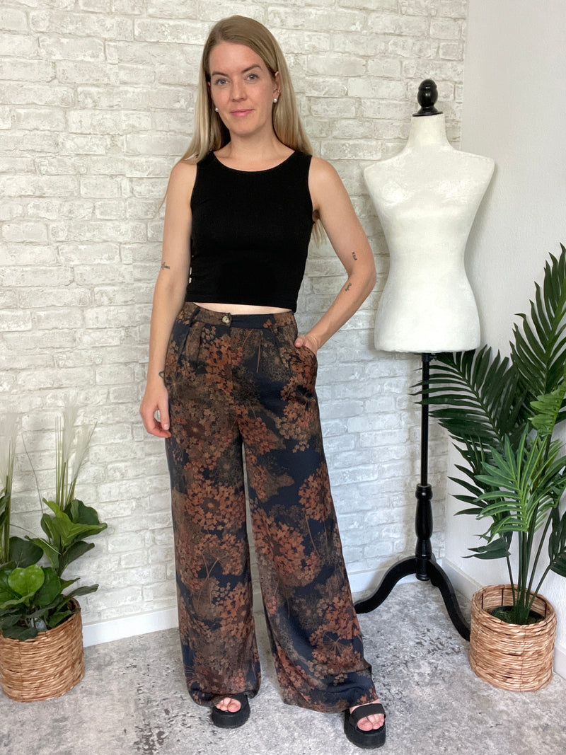 Heather Rustic Floral Print Pants