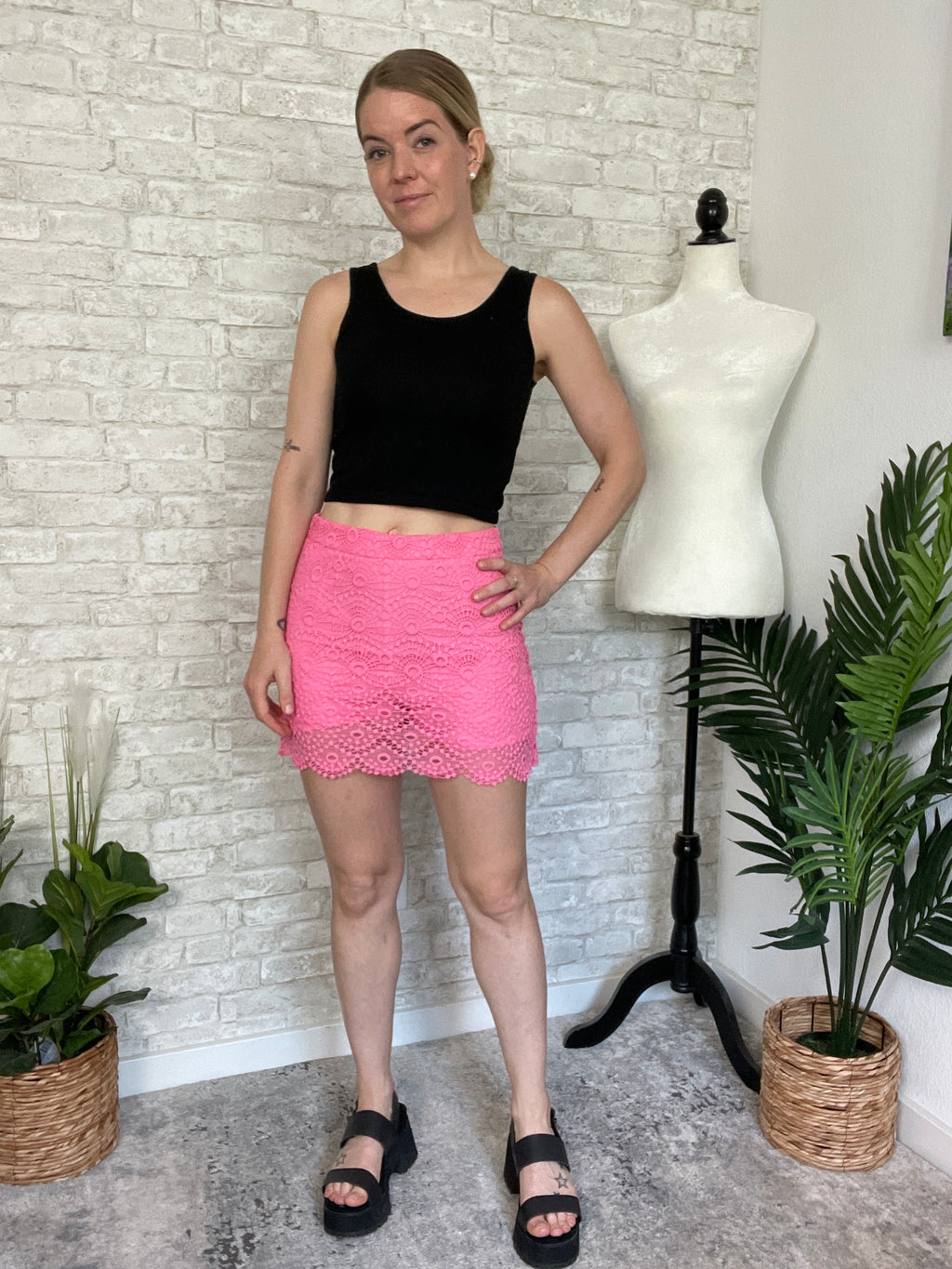 Dolly Perfectly Pink Lace Skort