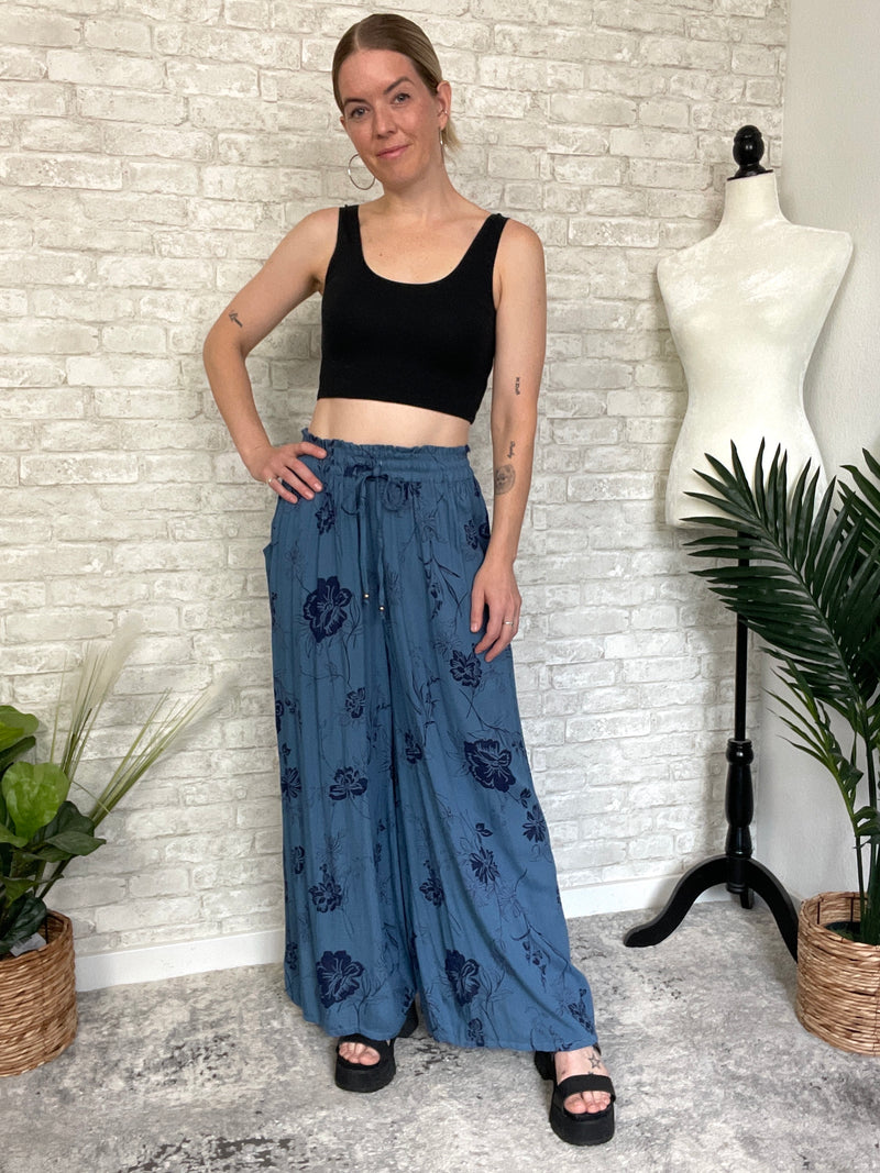 Lisbon Bella Blue Wide-Leg Pants
