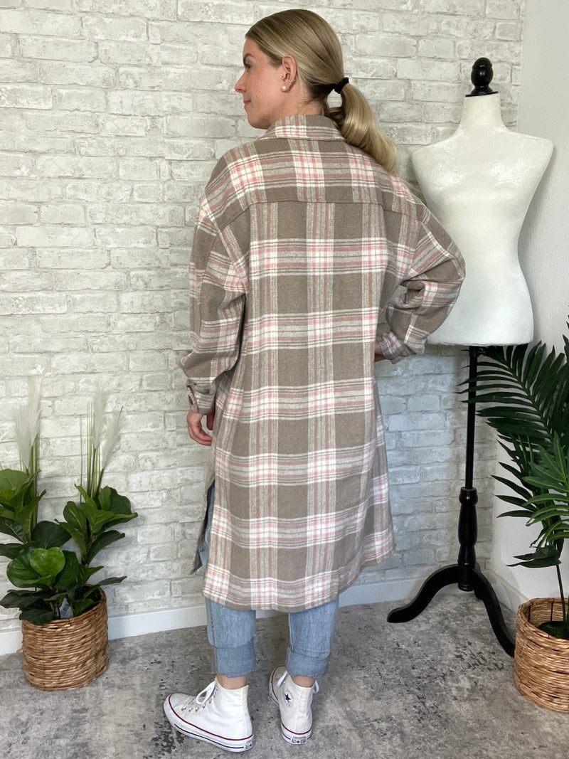 Cindy Plaid Shacket Long