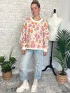 Tina Orange/Pink Floral Print Pullover