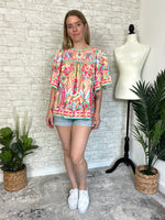 Fresca Tropical Bell Sleeve Top