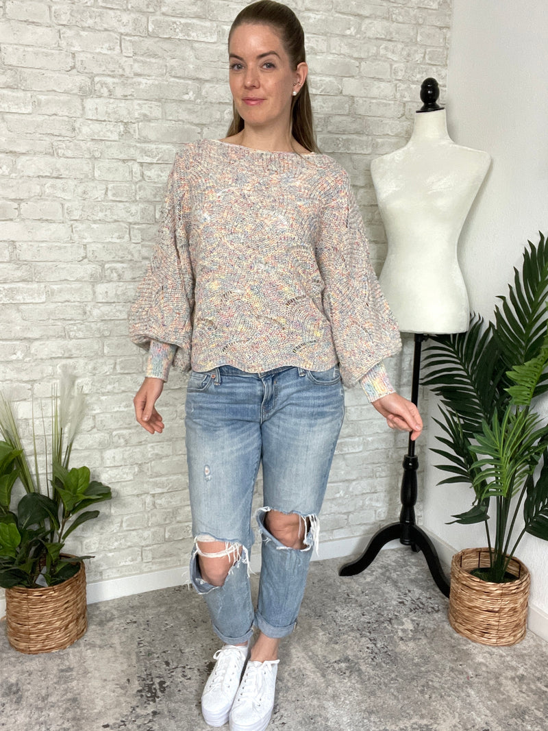 Rainbow Retro Swirl Knit Top