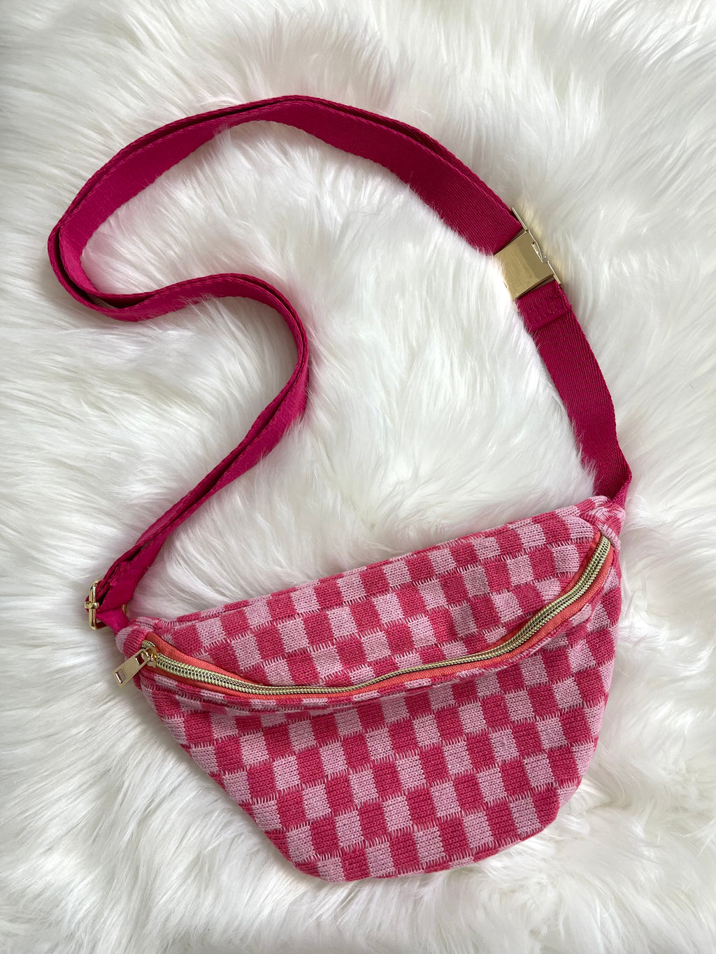 Checker Sling Bag - Pink